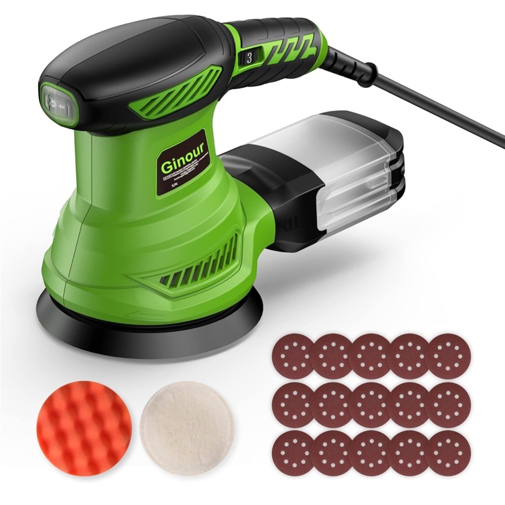 Orbital Sander, Ginour 300W Powerful Random Orbital Sanders NIB